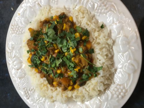 Aubergine and Chickpeas