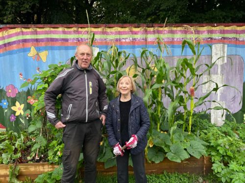 Volunteers in the Weller Centre garden
