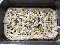 Focaccia ready for baking